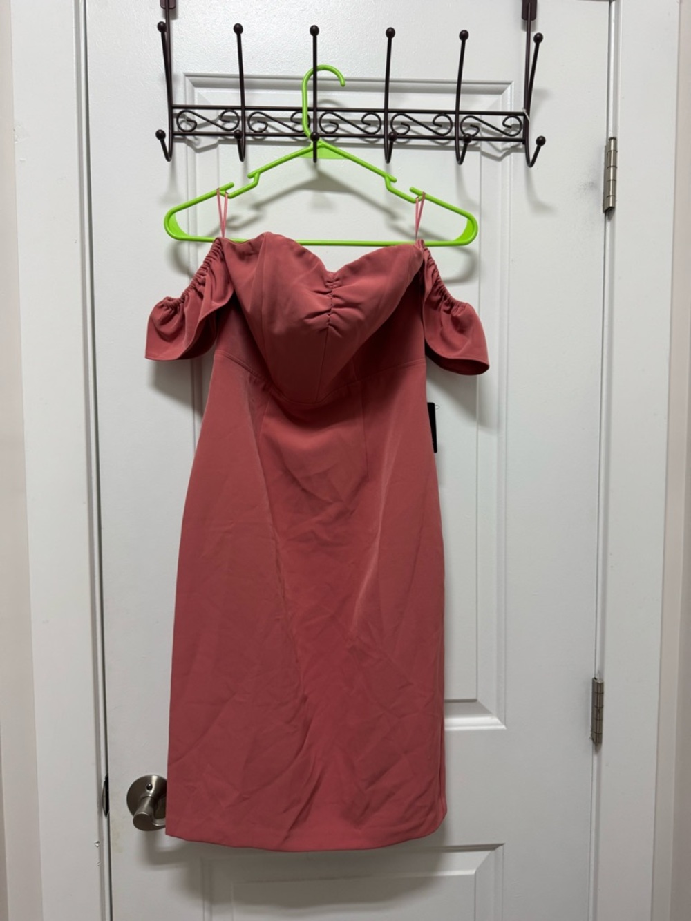 Express Off-the-Shoulder Dusty Rose Midi Dress